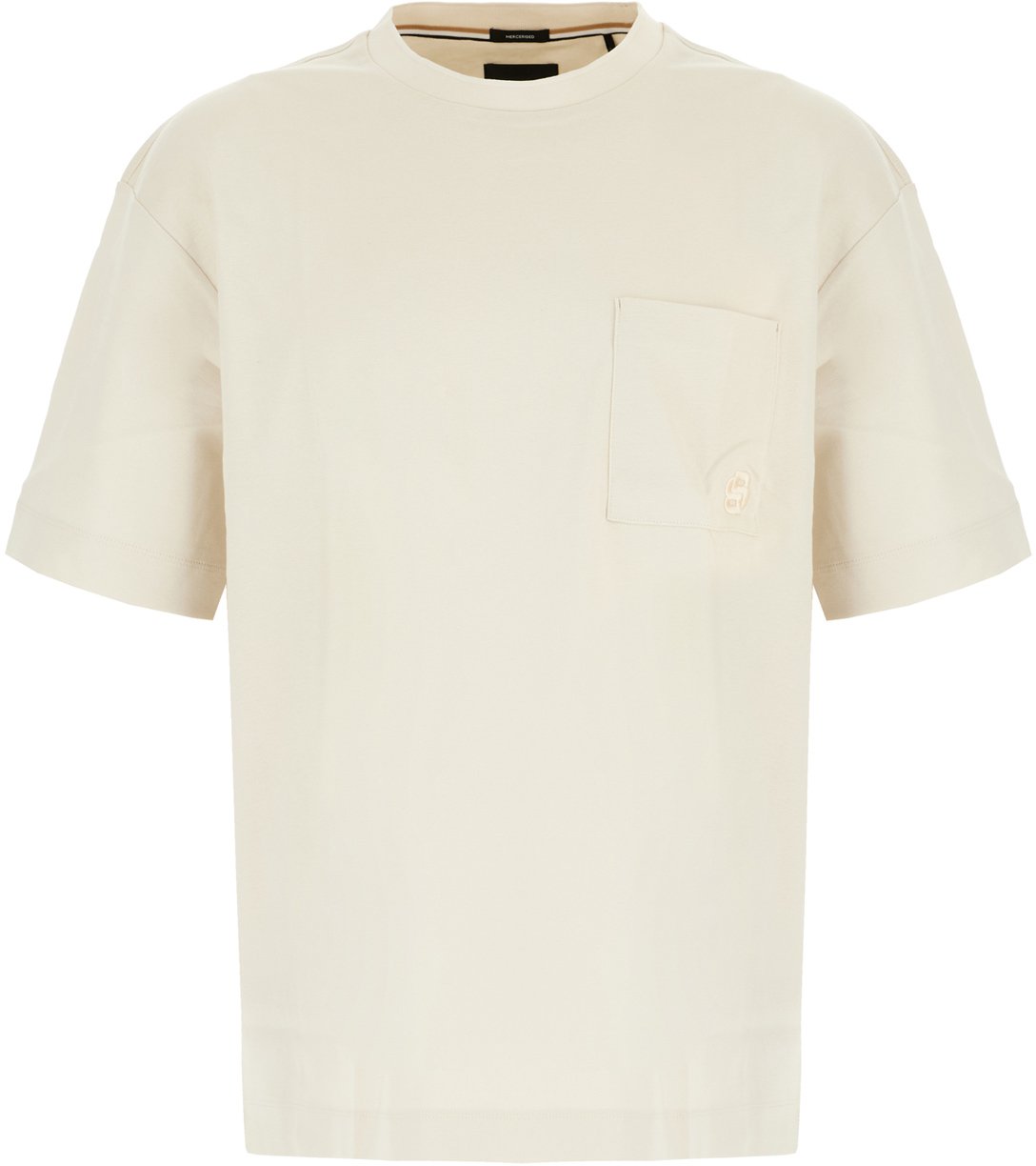 Boss BOSS Sand cotton t-shirt Neutraal
