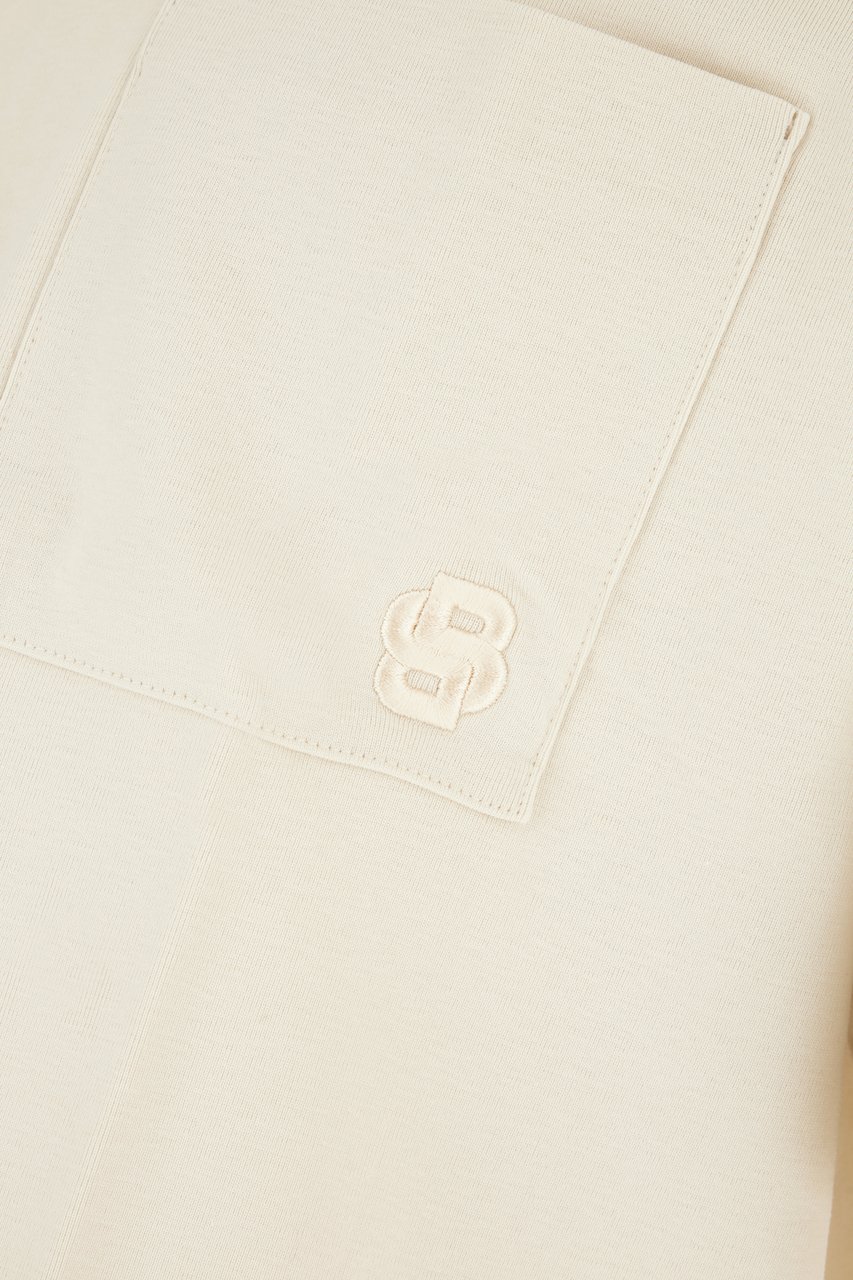 Boss BOSS Sand cotton t-shirt Neutraal