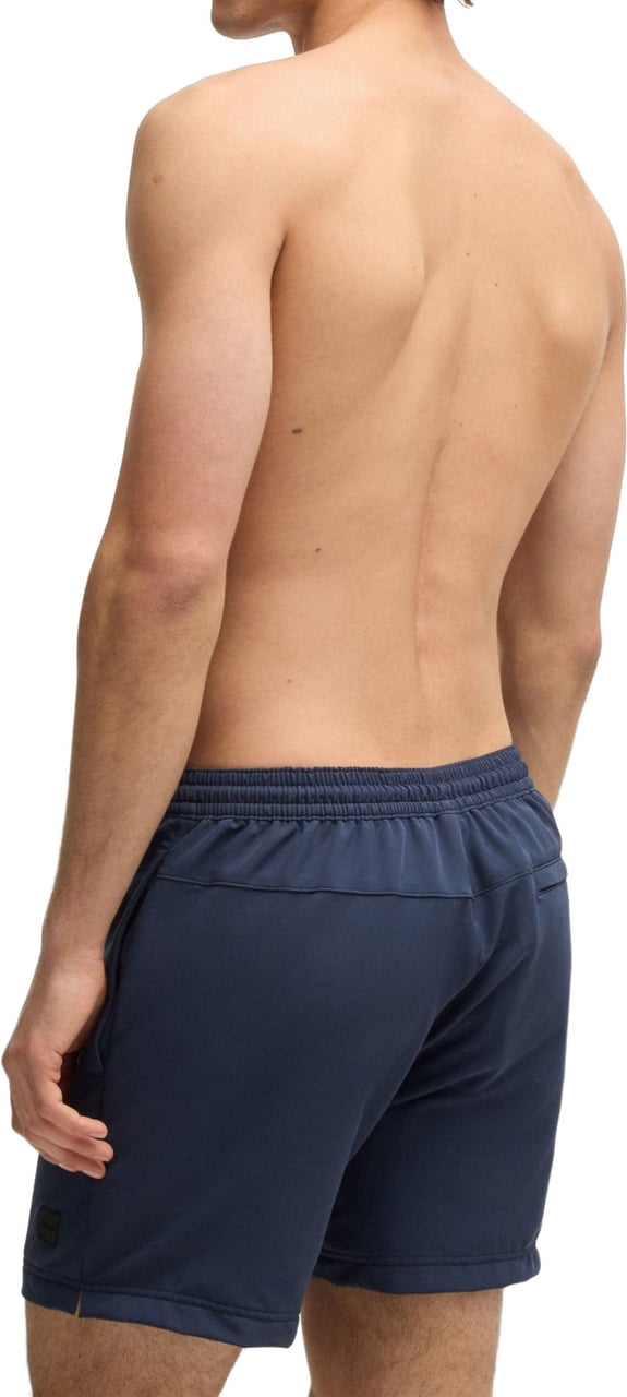 Boss Performance Logo Badge Swim Shorts Blauw