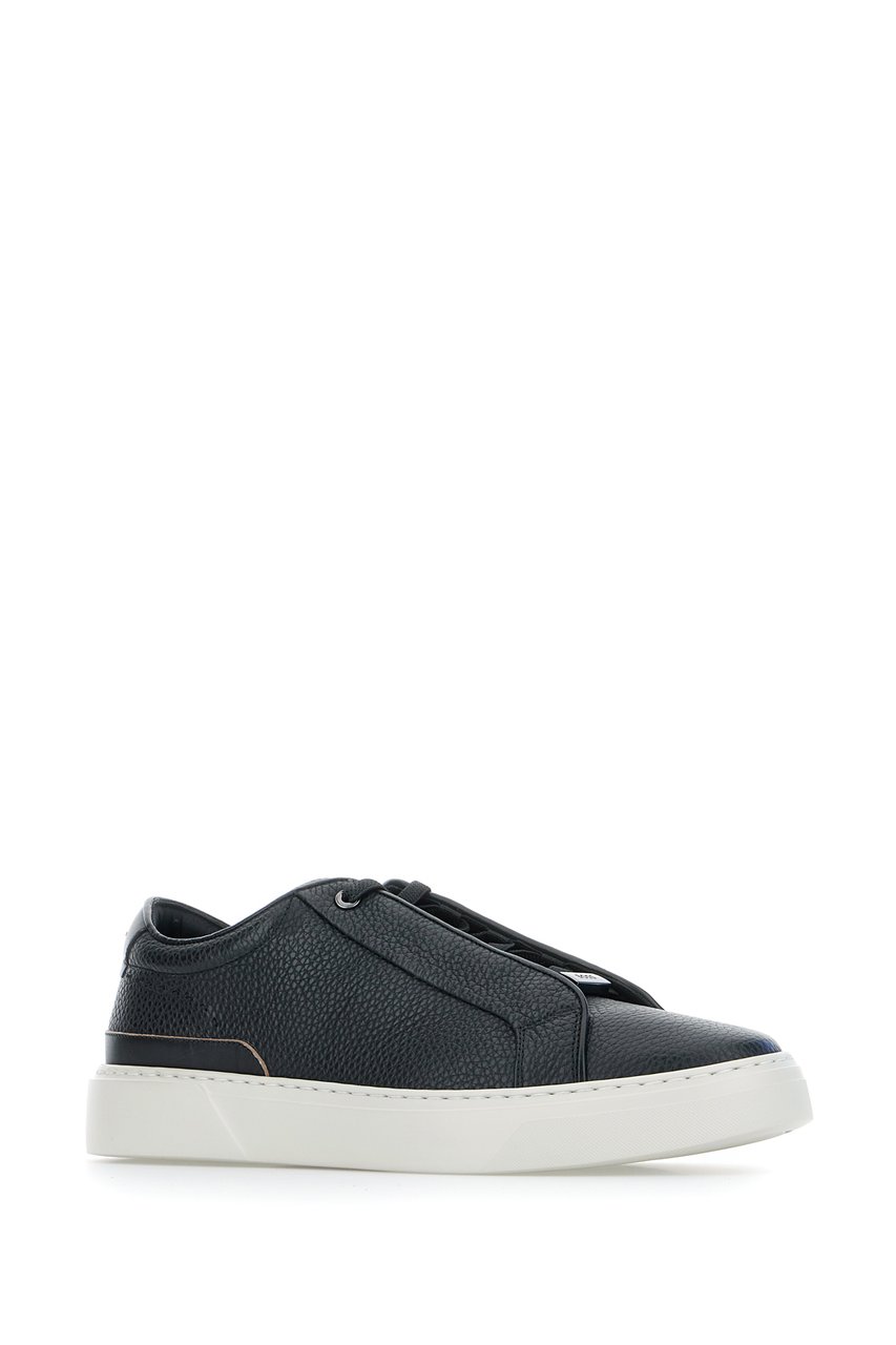 Boss BOSS Black leather sneakers Zwart