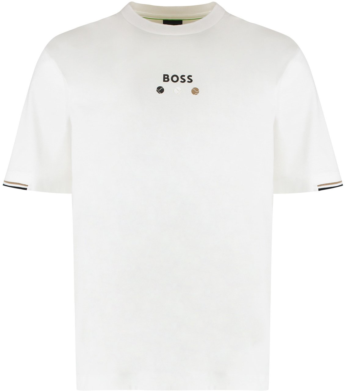 Boss Cotton crew-neck T-shirt Wit