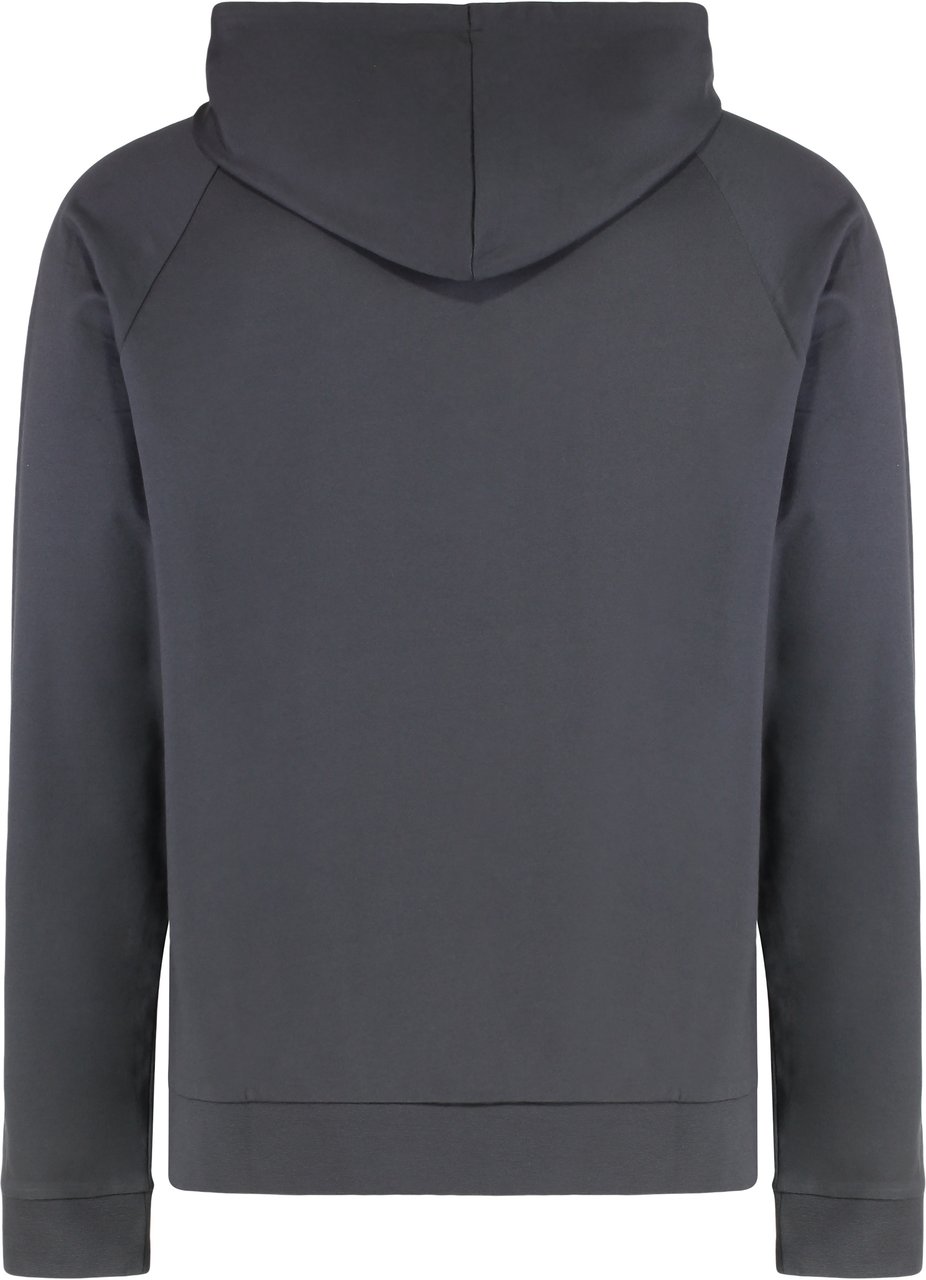 Boss Hooded sweatshirt in cotton terry with zipper Donkergrijs