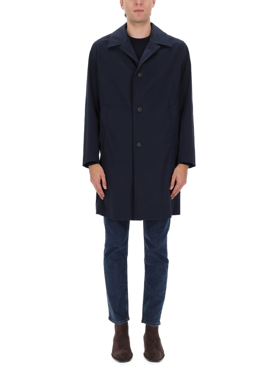 Boss Black Cotton-Blend C-Clark Mid-Length Coat Zwart