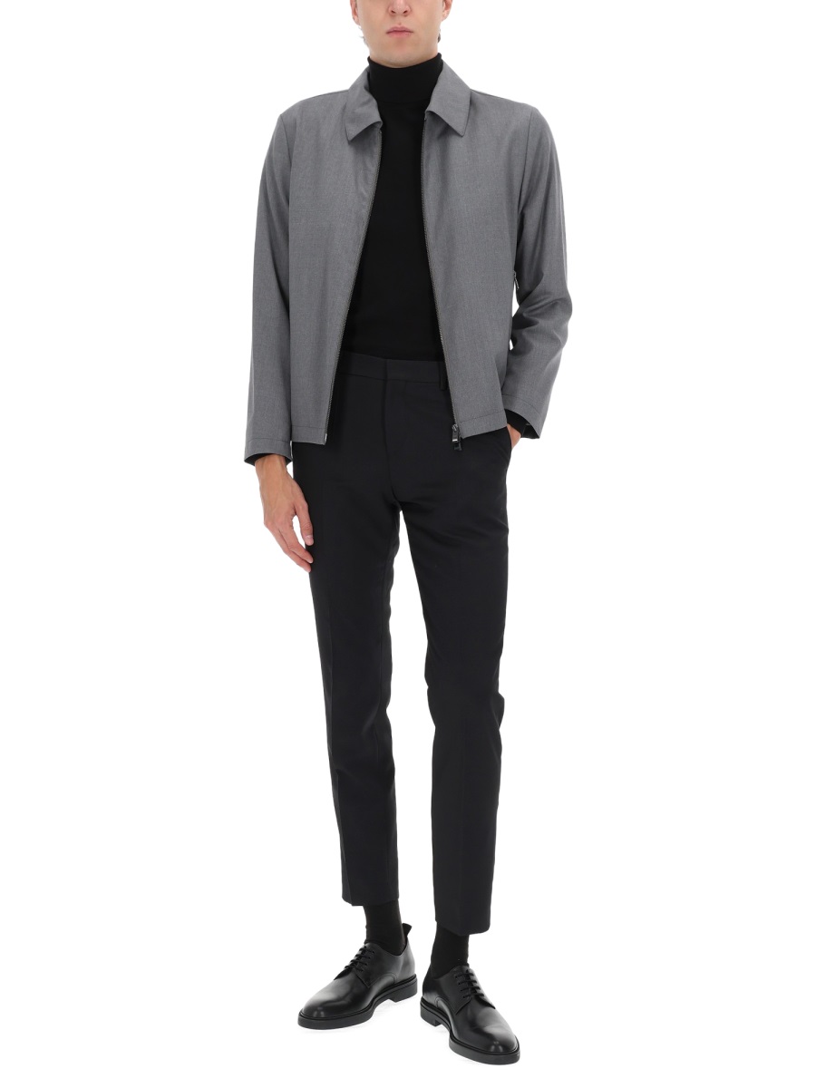 Boss H-Hanry-Wing Slim Fit Virgin Wool Jacket Grijs