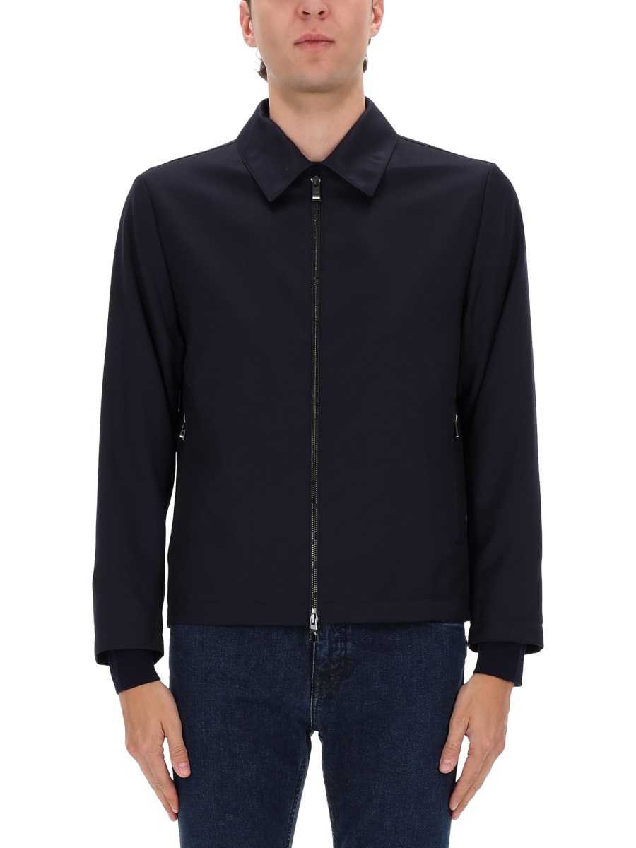 Boss H-Hanry-Wing Slim Fit Virgin Wool Jacket Zwart