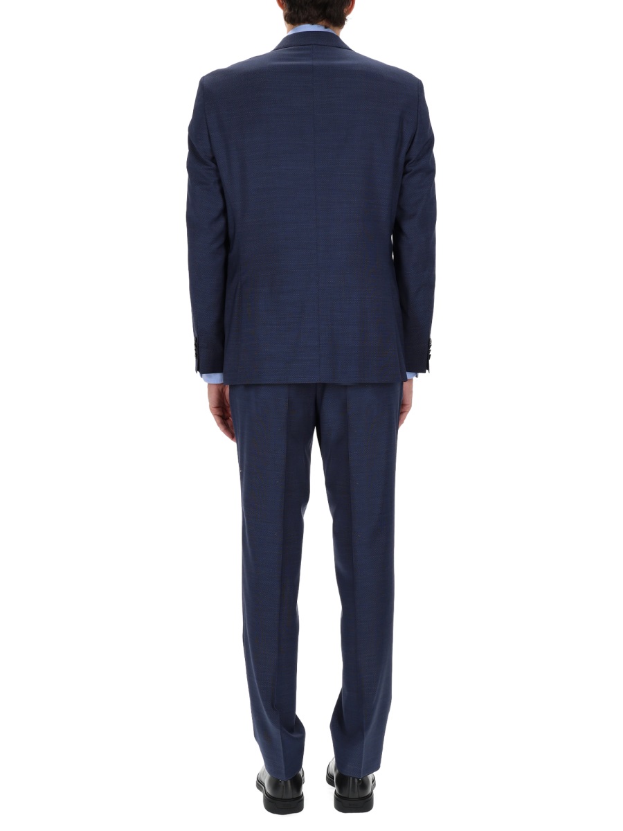 Boss Navy Blue Jeckson Virgin Wool Suit Zwart