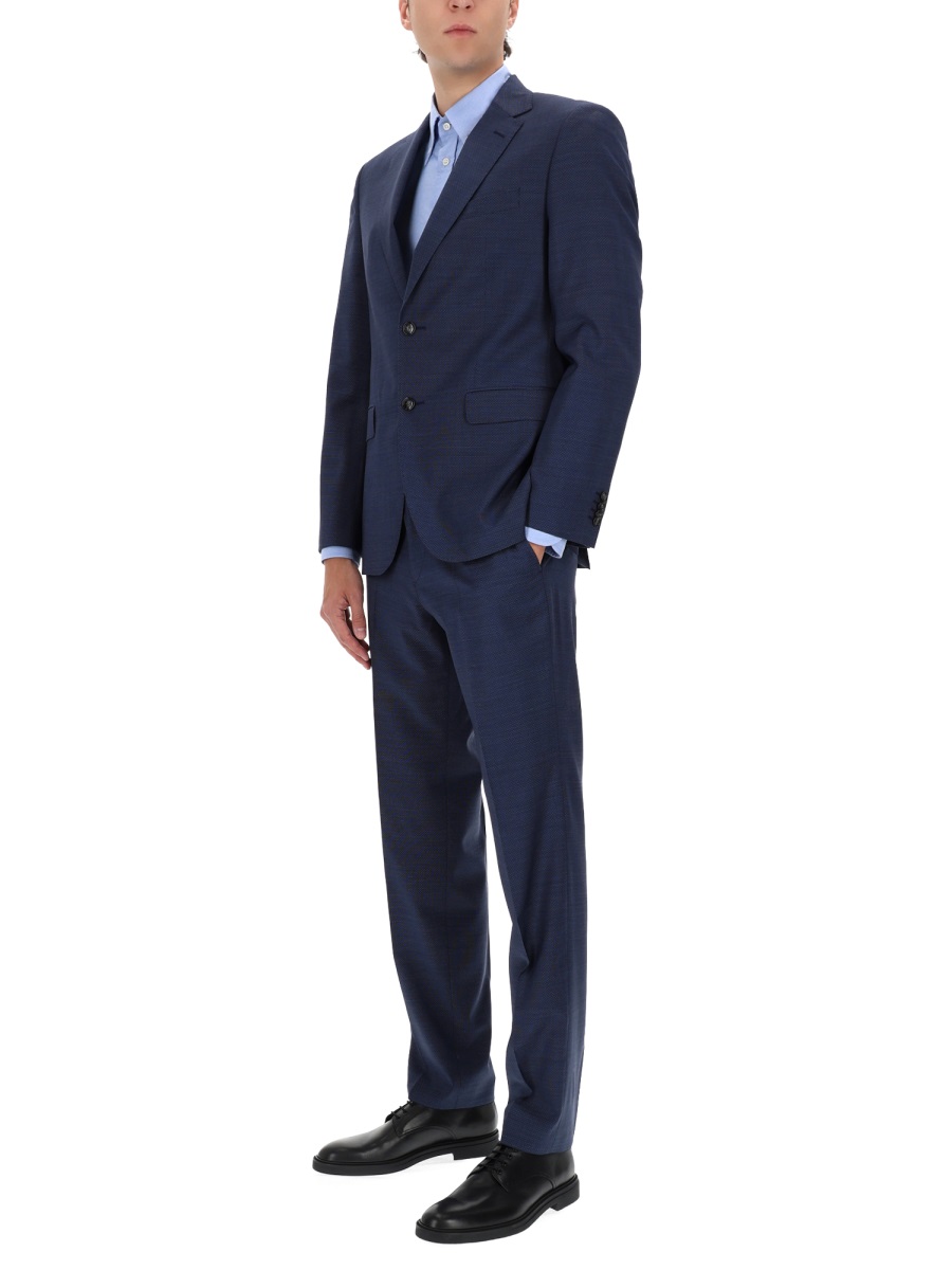 Boss Navy Blue Jeckson Virgin Wool Suit Zwart