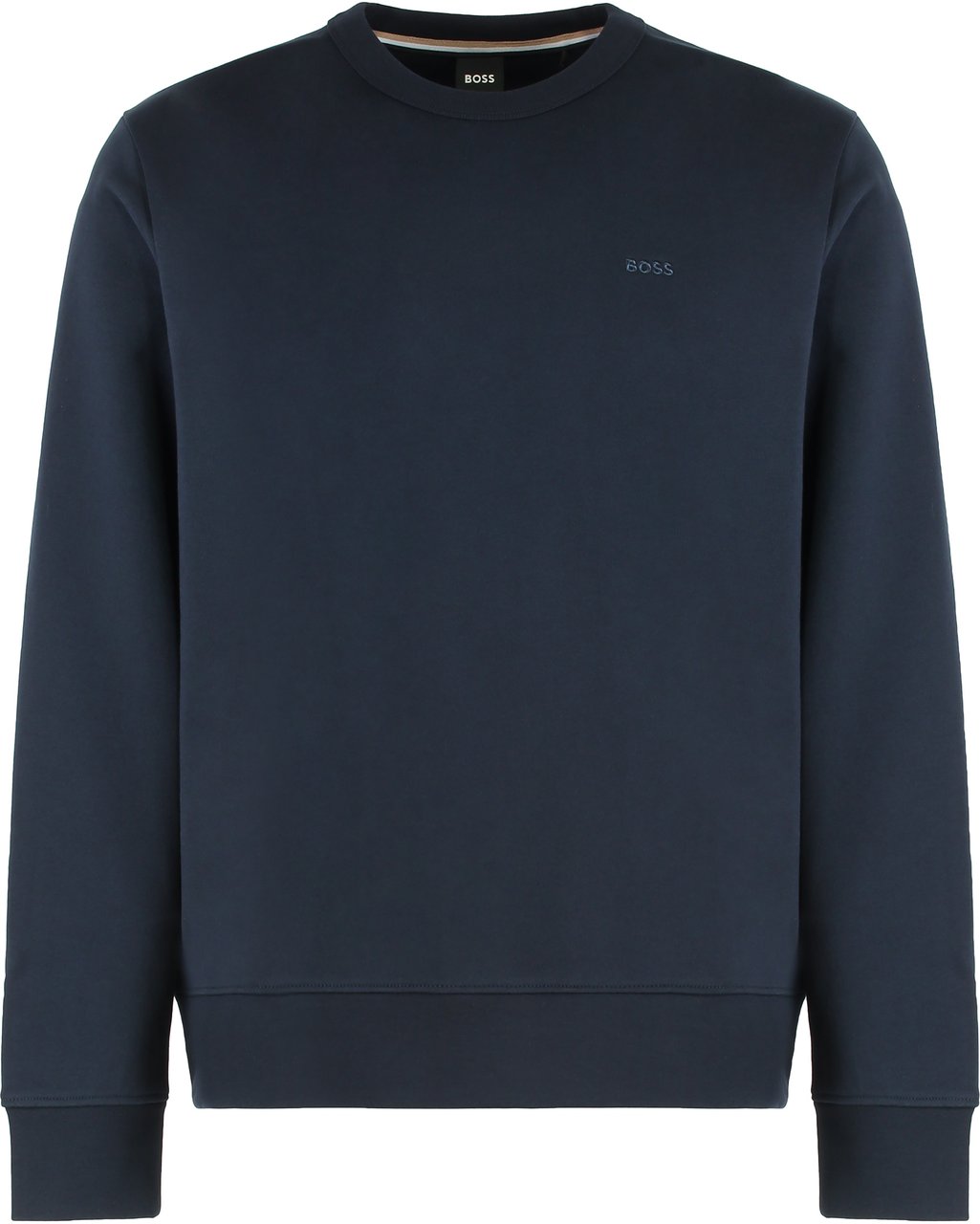 Boss Cotton sweatshirt with logo Navy