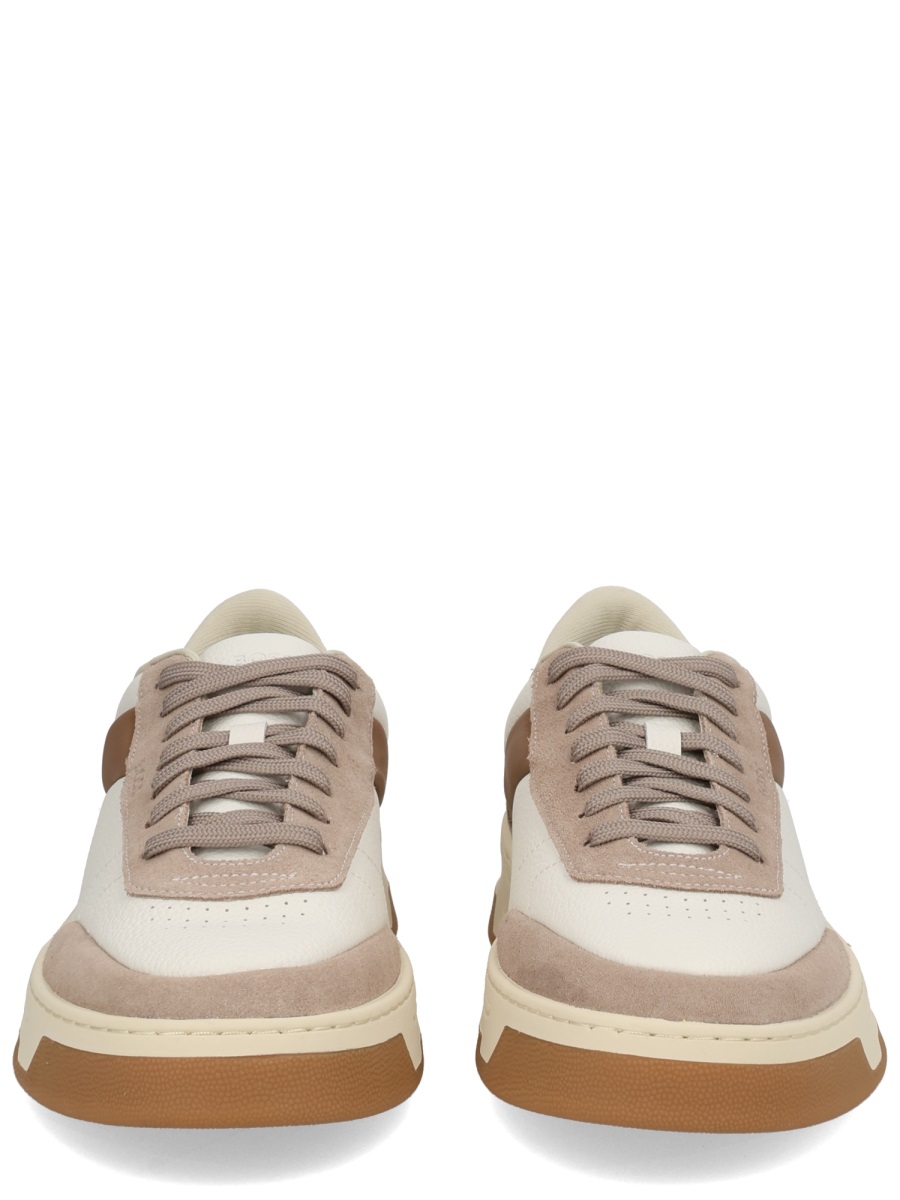 Boss Cream Cow Leather Baltimore Sneakers Neutraal