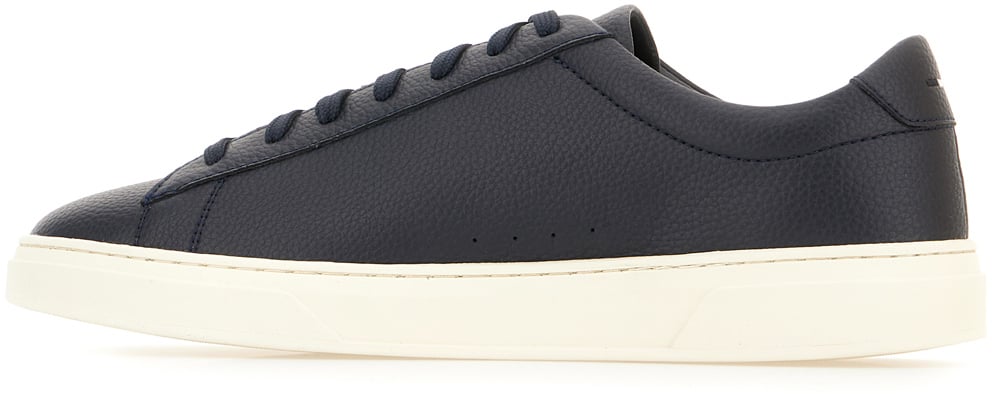 Boss BOSS Midnight blue leather sneakers Blauw