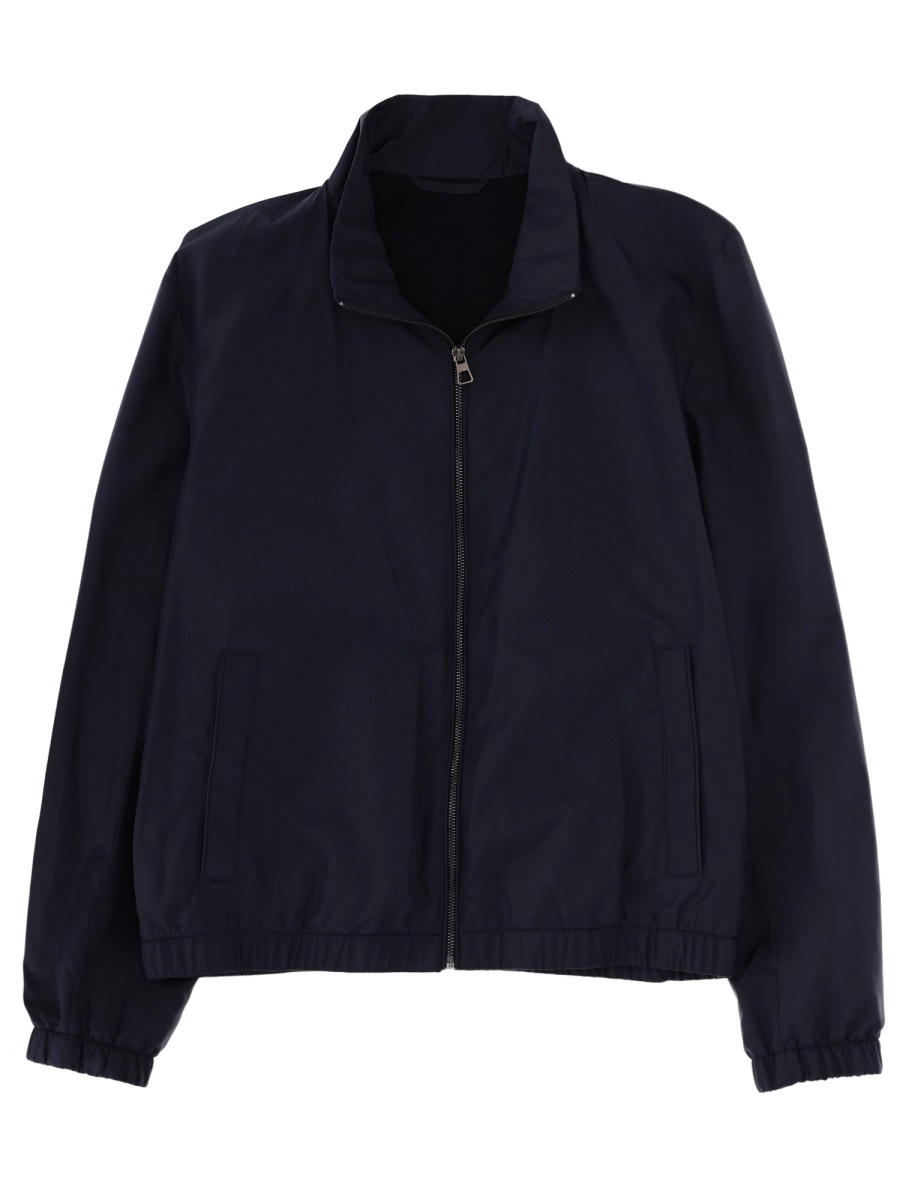 Boss Regular Fit Minimalist Stand Collar Jacket Zwart