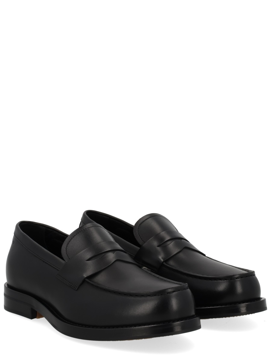 Boss Dressletic Penny Strap Leather Loafers Zwart