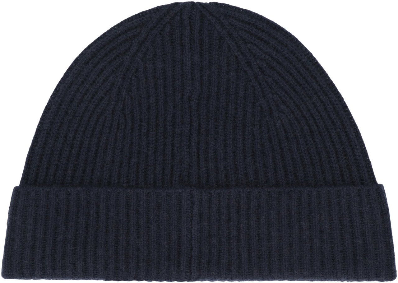 Boss Knit cap with logo Navy