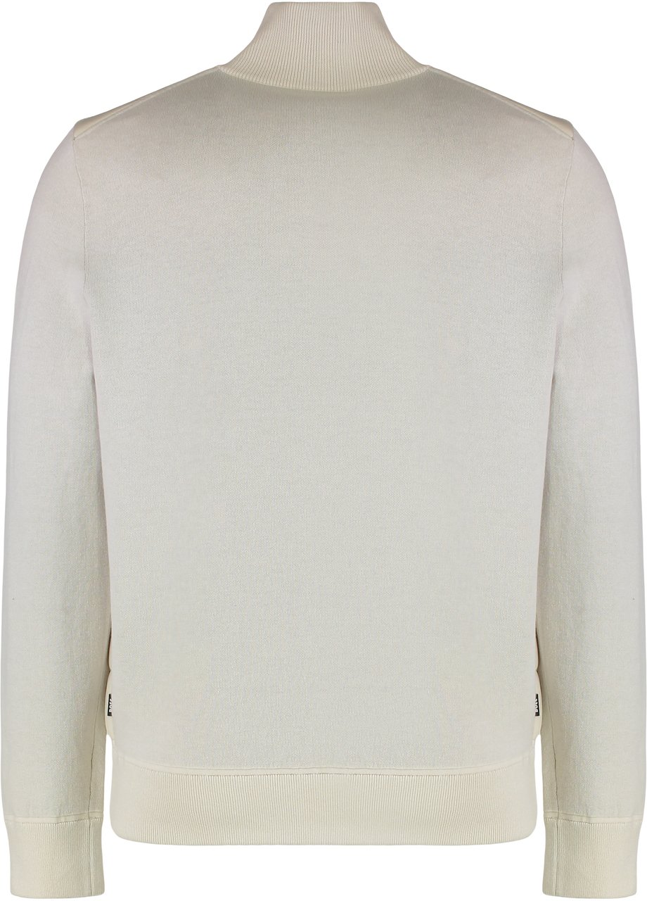Boss Cardigan with padded front panel Wit