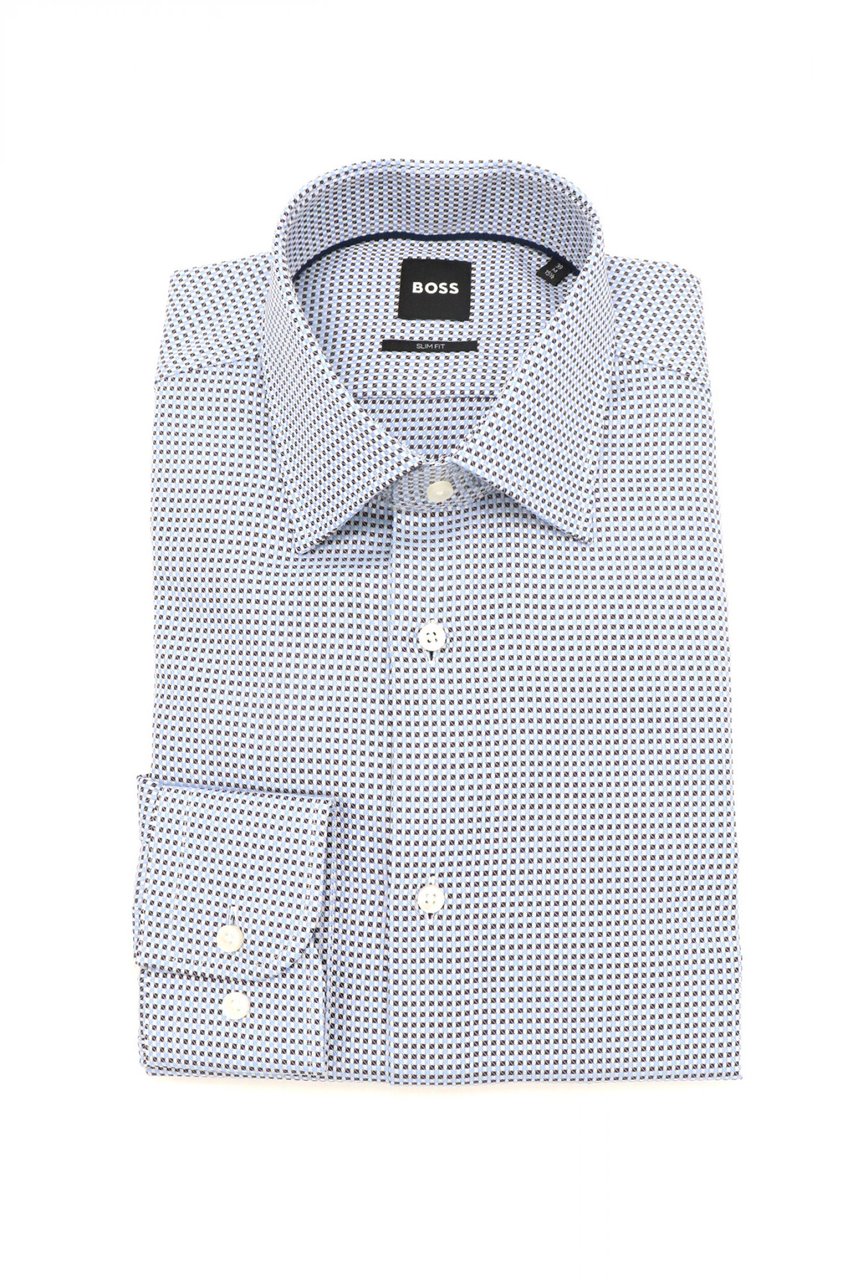 Boss Shirts Light Pastel Blue Blauw
