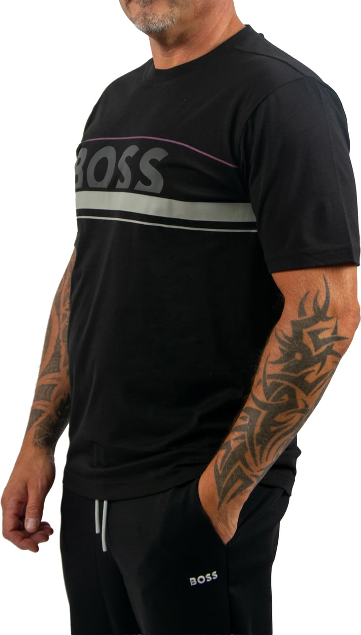 BOSS Tee Iconic Zone Zwart