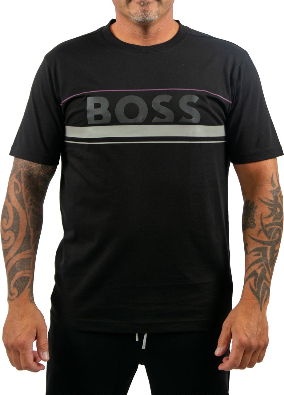 BOSS Tee Iconic Zone Zwart