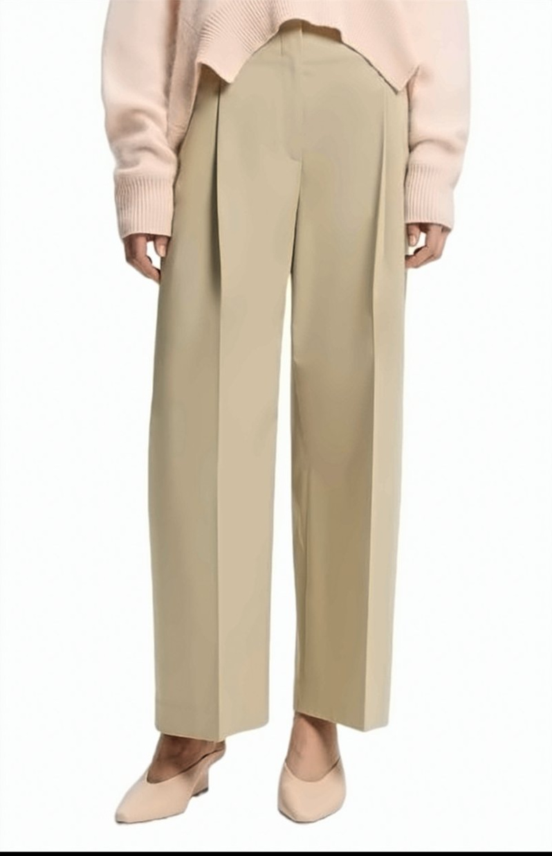 Boss Tulotta High Waisted Pleated Trousers Neutraal