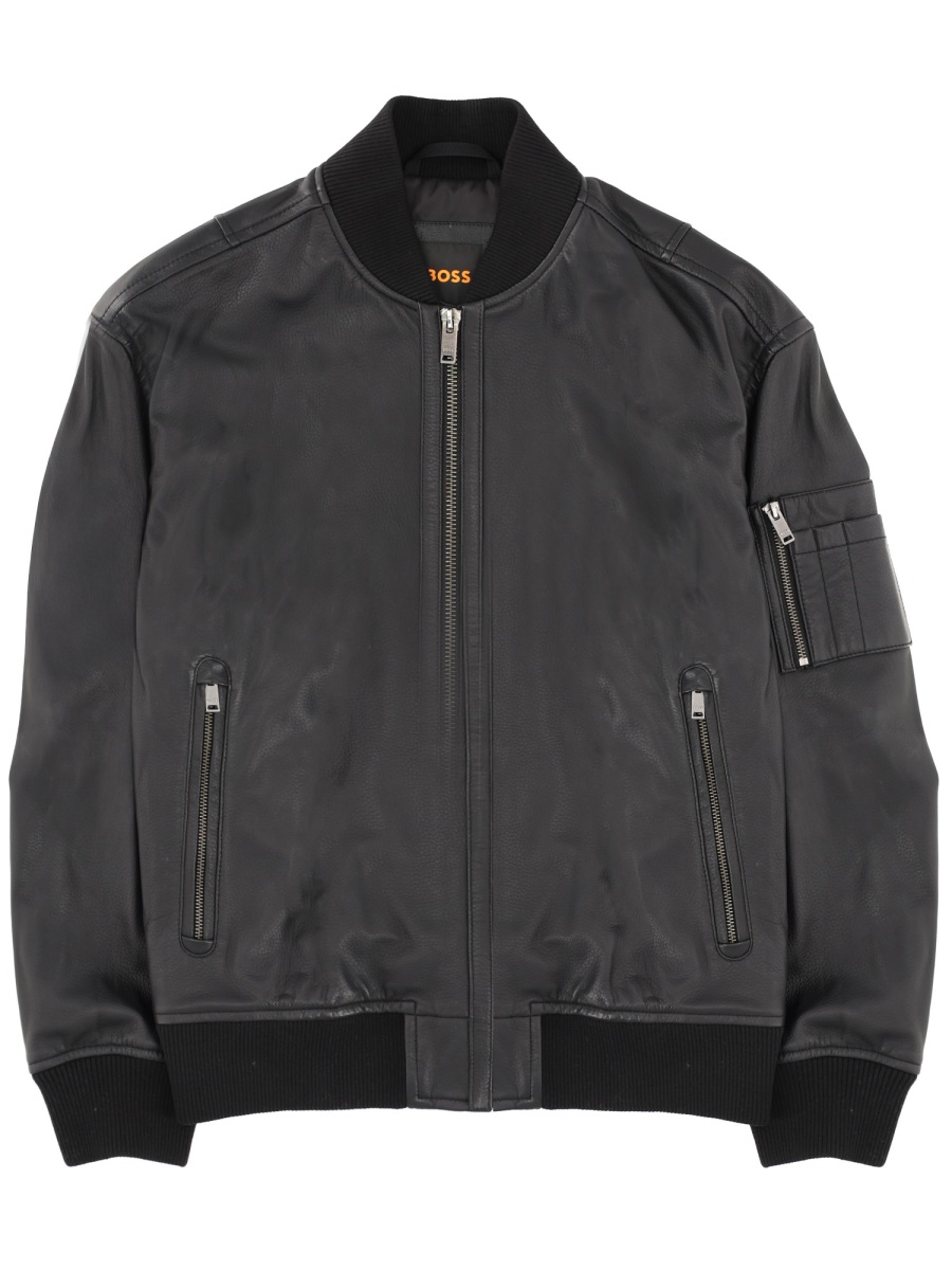 Boss Jakri Black Lamb Leather Jacket Zwart