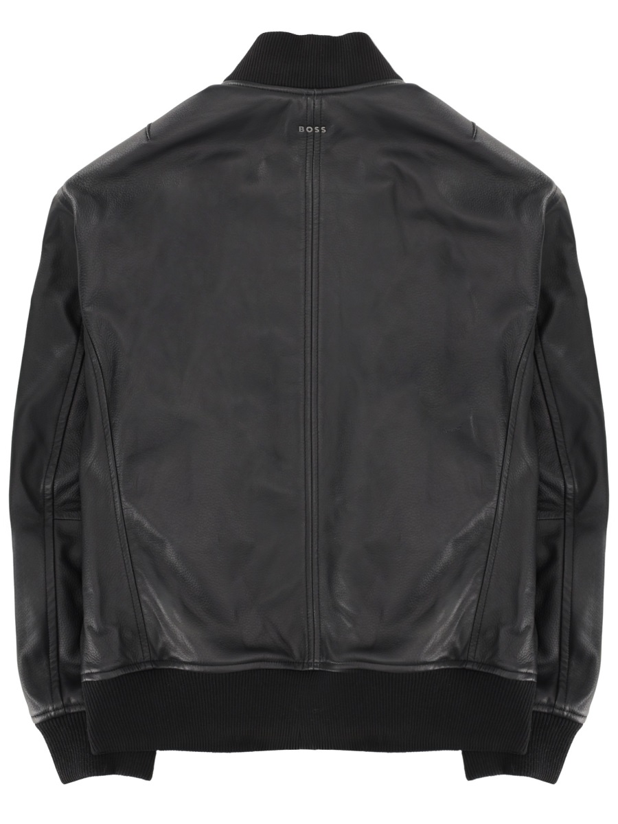 Boss Jakri Black Lamb Leather Jacket Zwart
