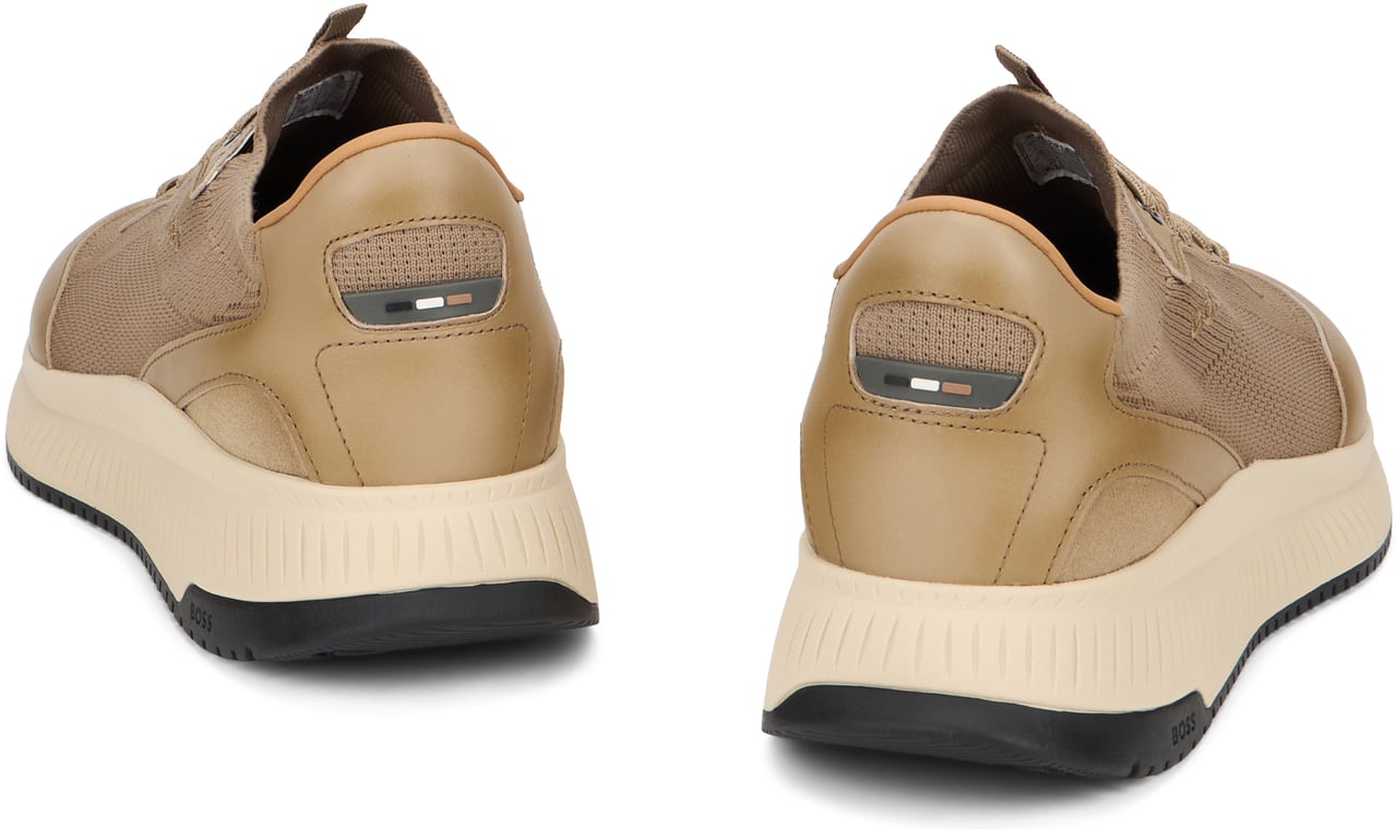 Boss Low sneakers with mesh upper Beige