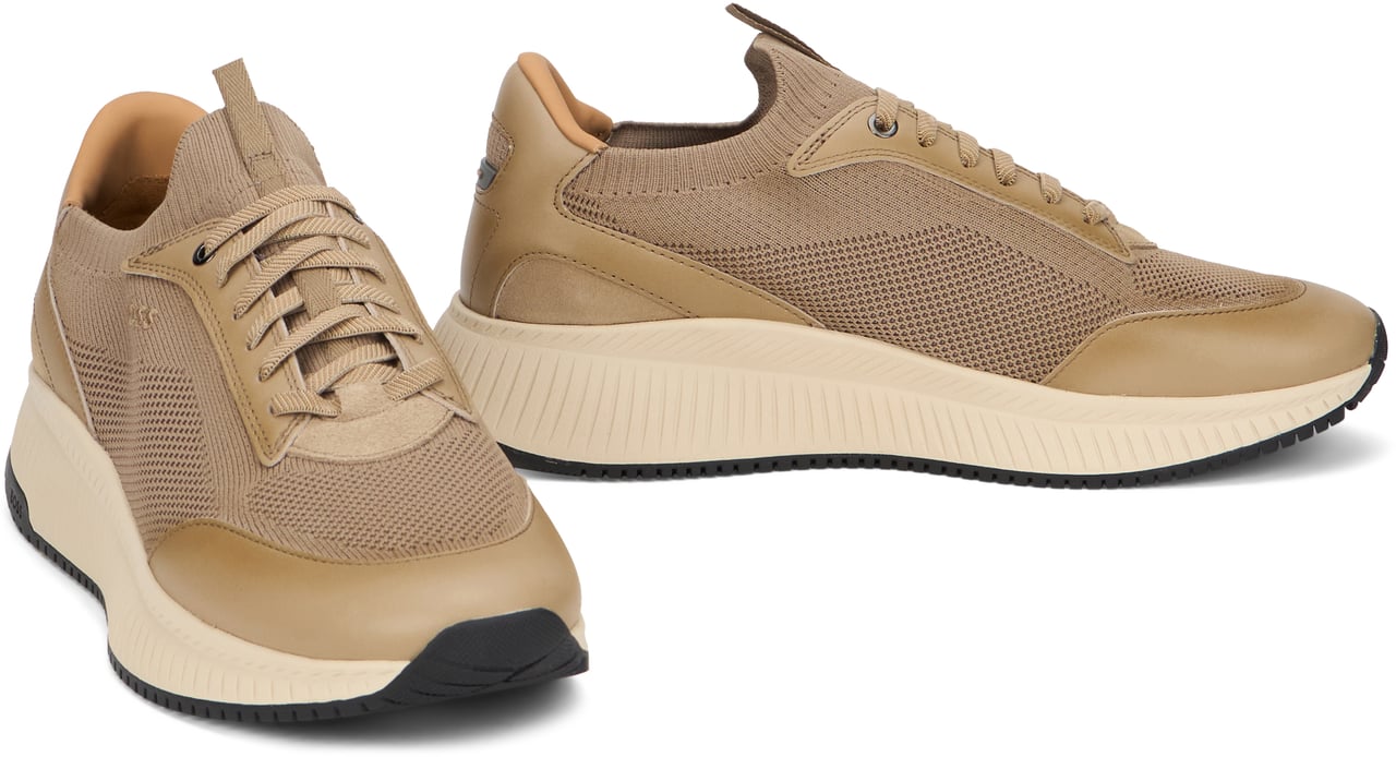 Boss Low sneakers with mesh upper Beige