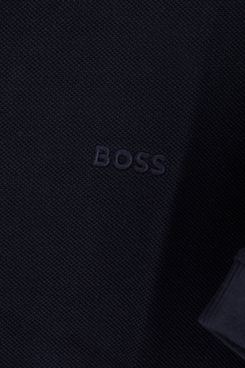 Boss Hugo Boss Midnight blue piquet polo shirt Blauw