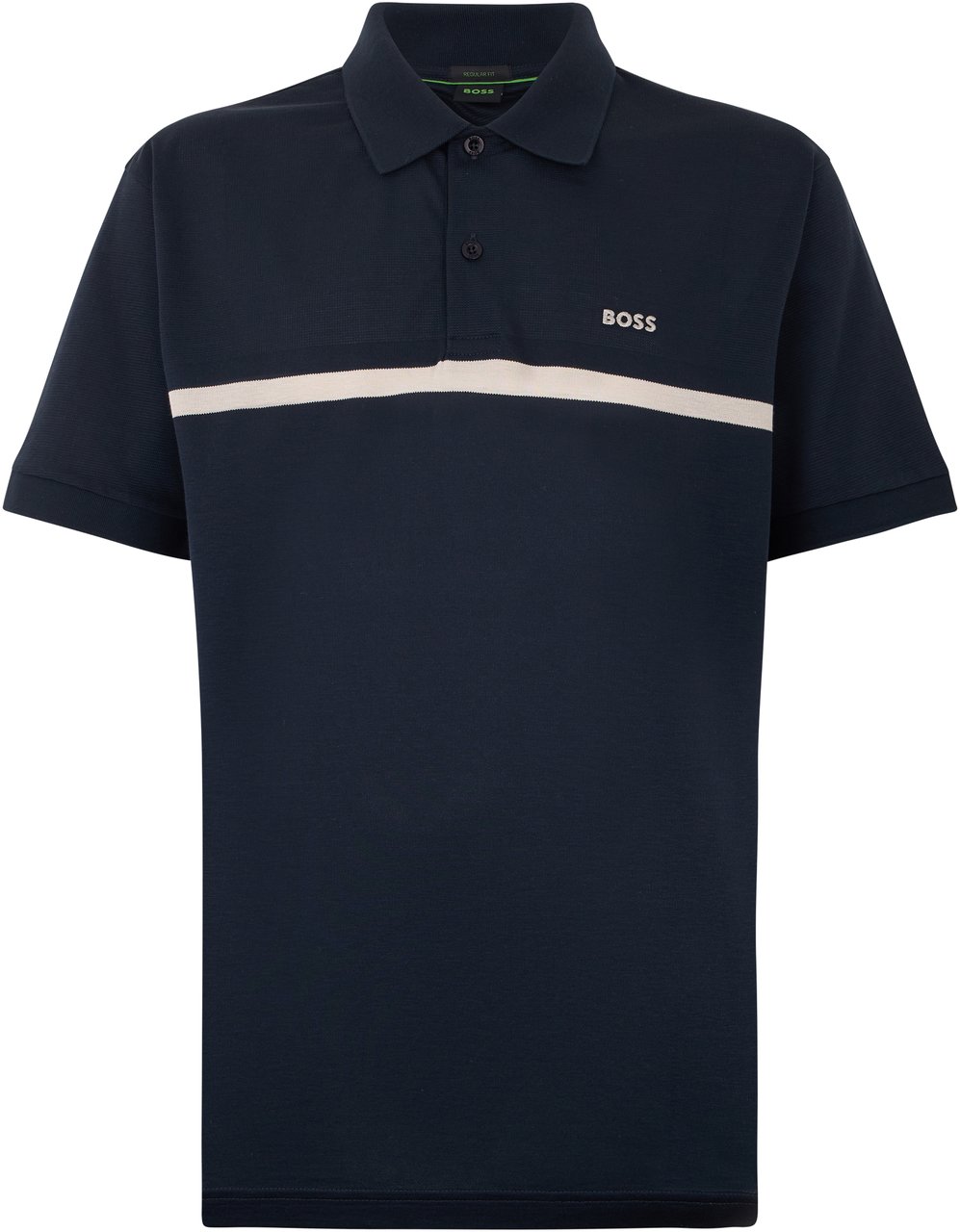 Boss Cotton polo with short sleeves Blauw