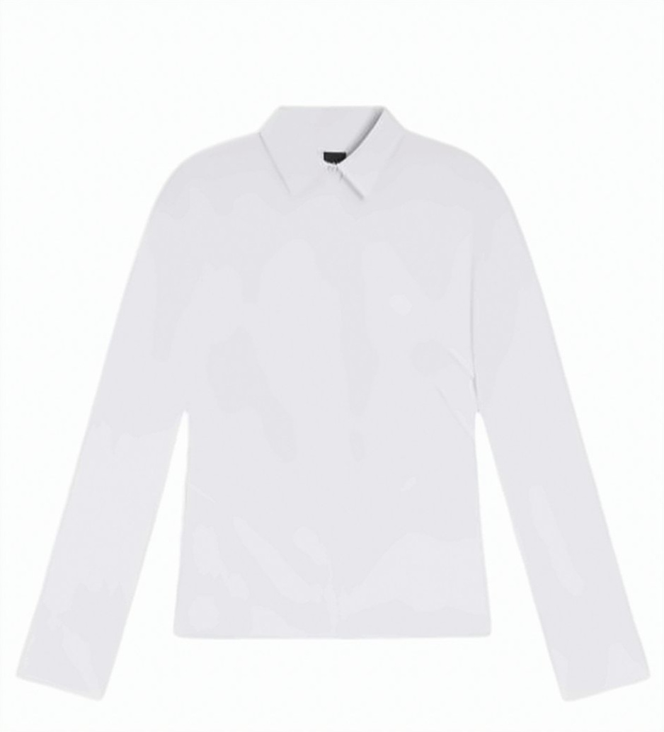 Boss White Burbel Cotton Long Sleeve Shirt Wit
