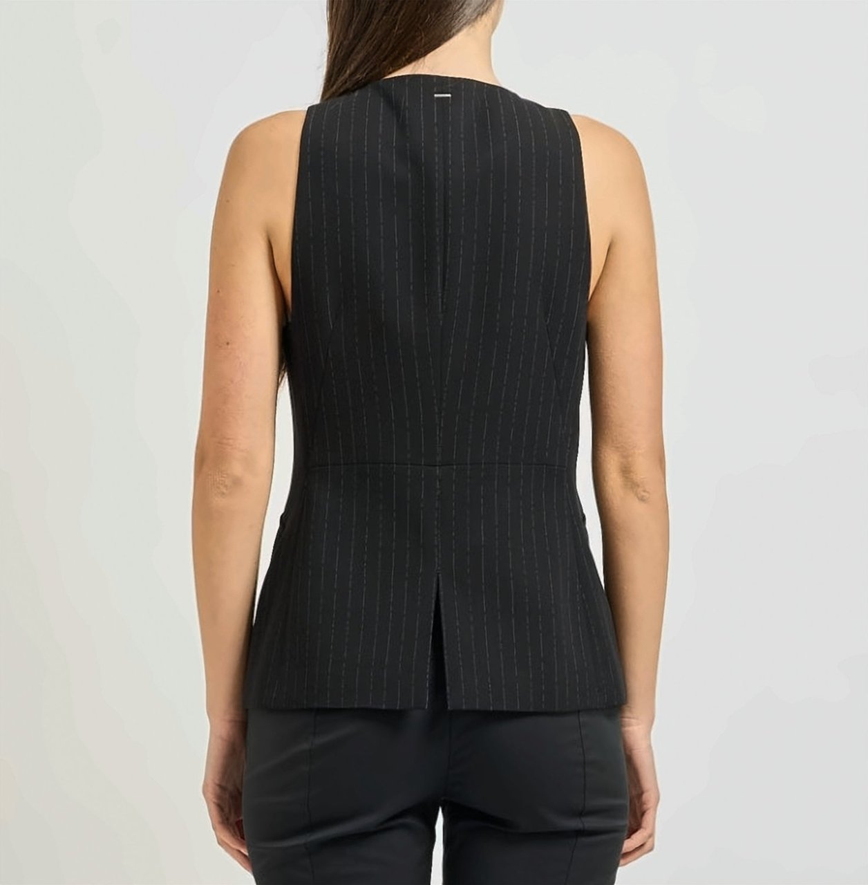 Boss Juleran All Over Pinstripe Vest Jacket Zwart
