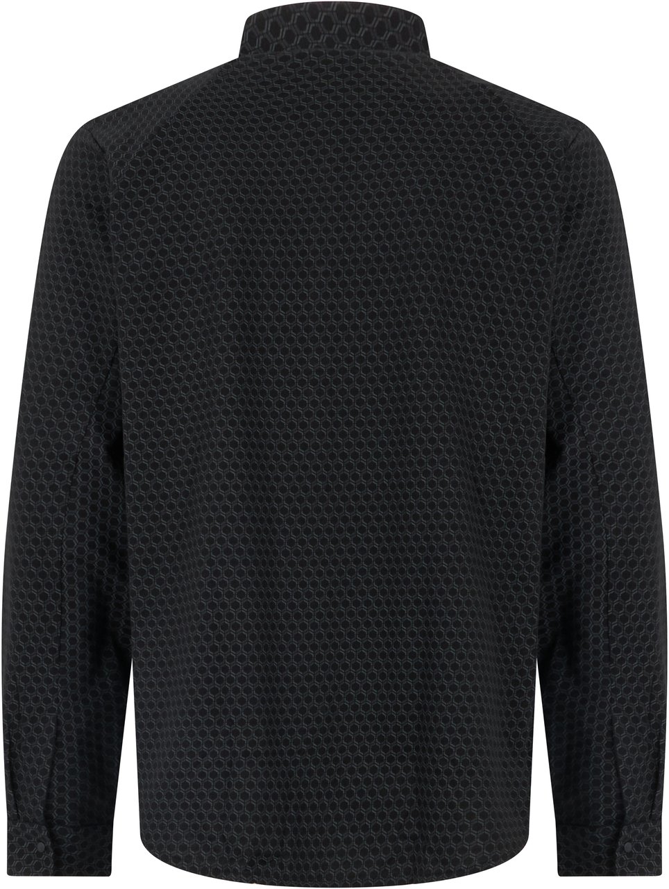 Boss Printed cotton shirt Zwart