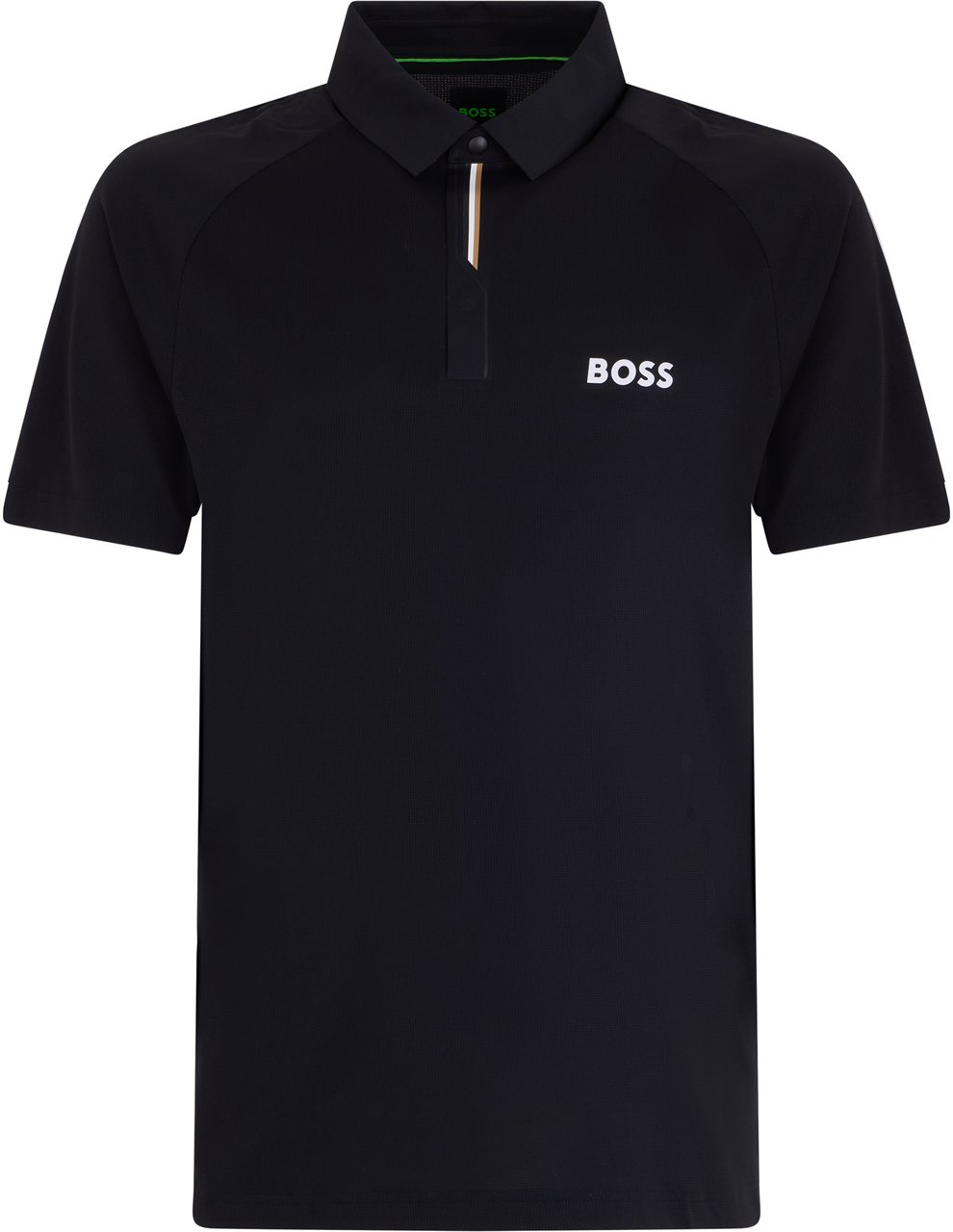 Boss Cotton polo with short sleeves Zwart