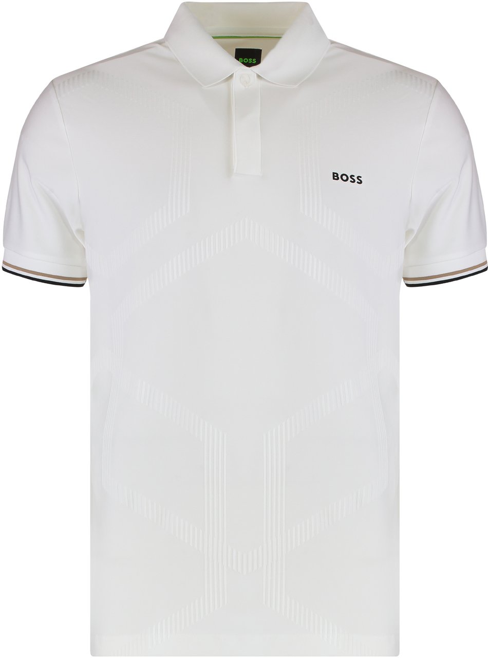 Boss Slim fit polo in technical fabric Wit