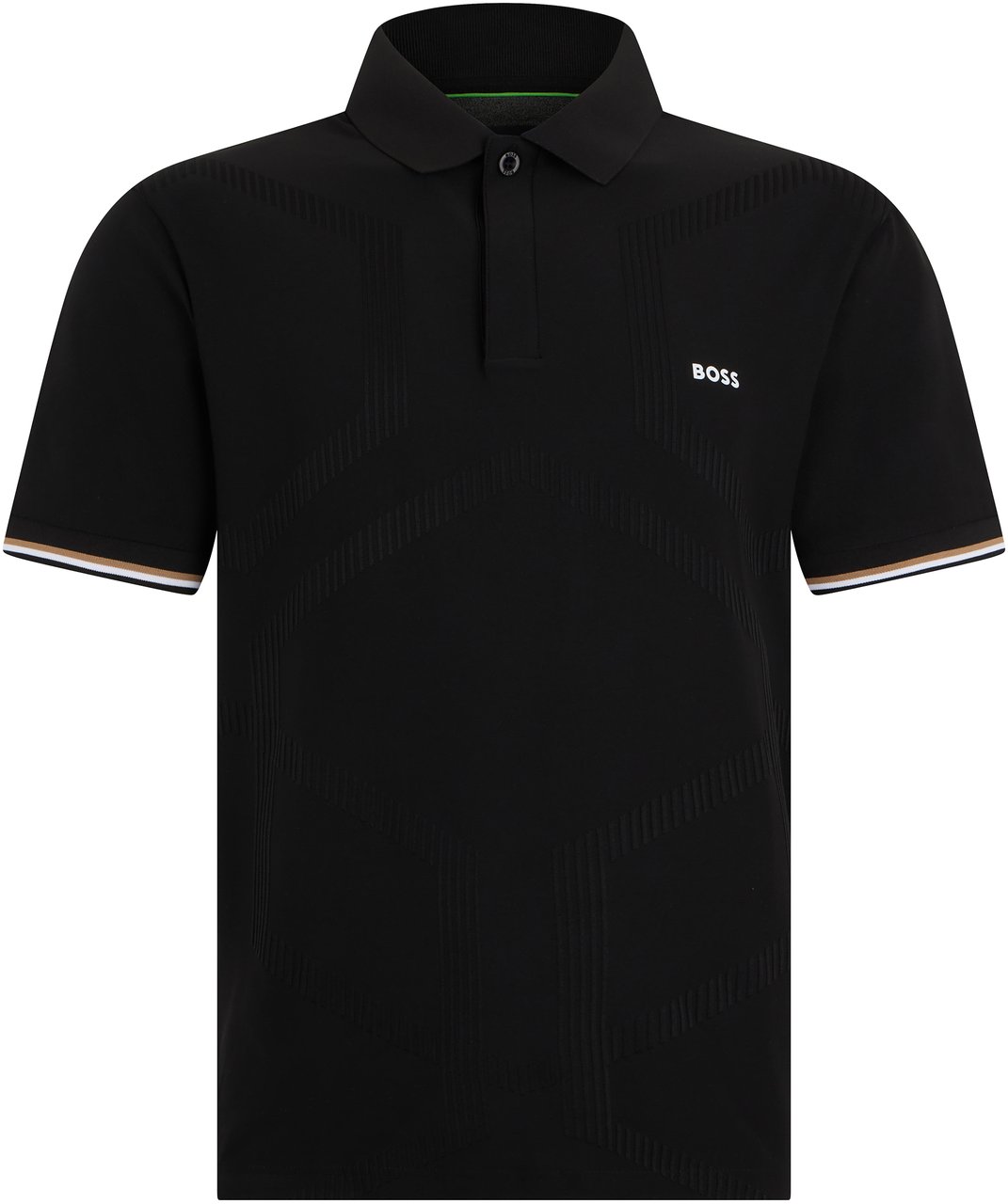 Boss Polo in jersey with short sleeves Zwart