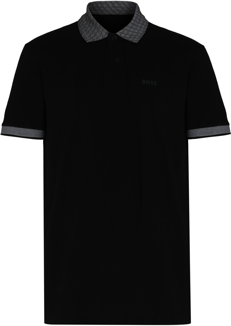 Boss Polo in pique cotton Zwart