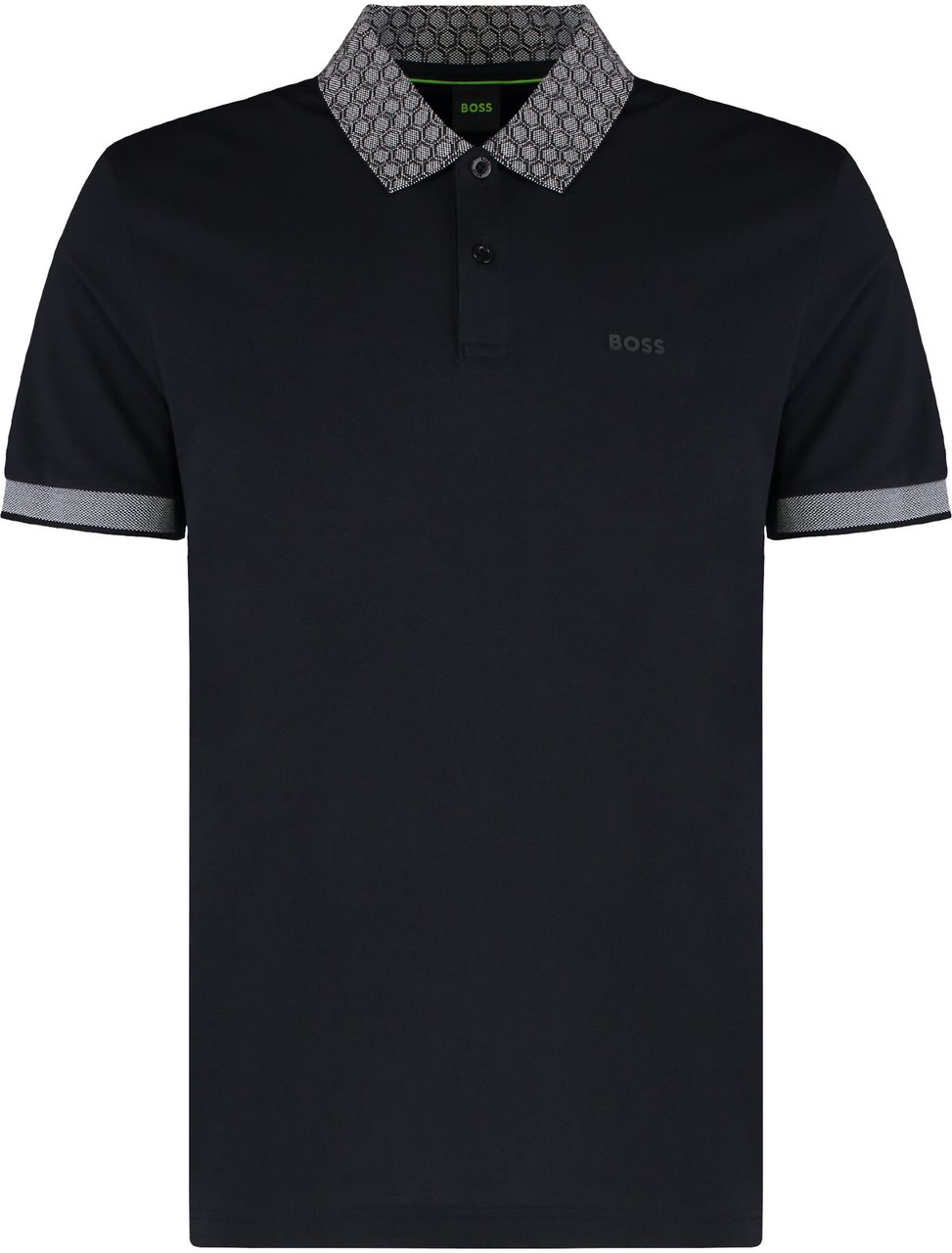 Boss Polo Paddy in elastic cotton Zwart