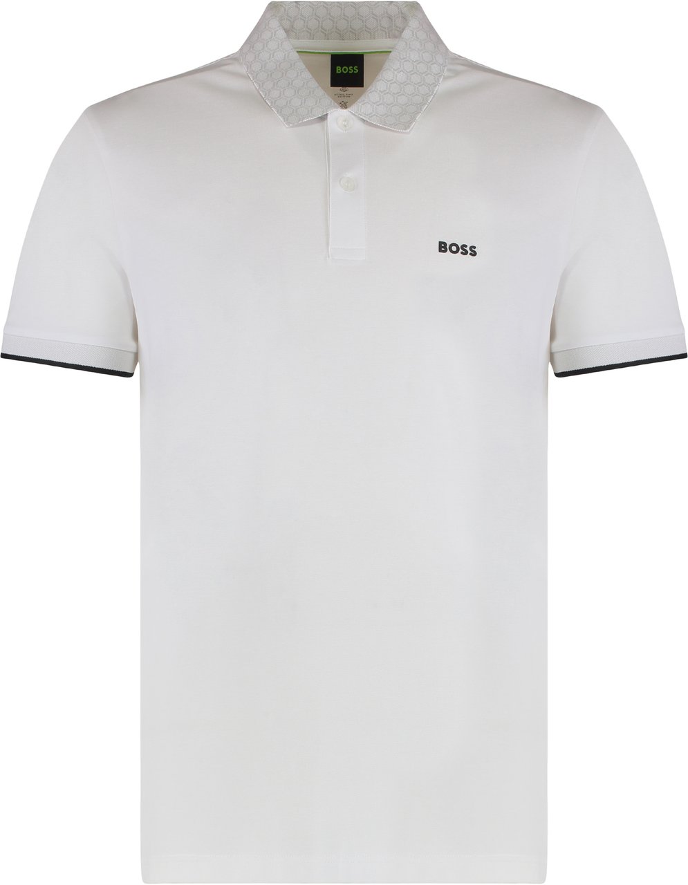 Boss Polo Paddy in elastic cotton Wit