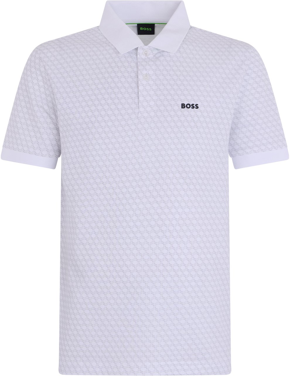 Boss Cotton polo with pattern Wit
