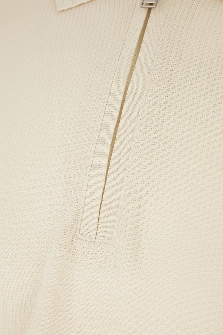 Boss Hugo Boss Sand cotton blend polo shirt Neutraal