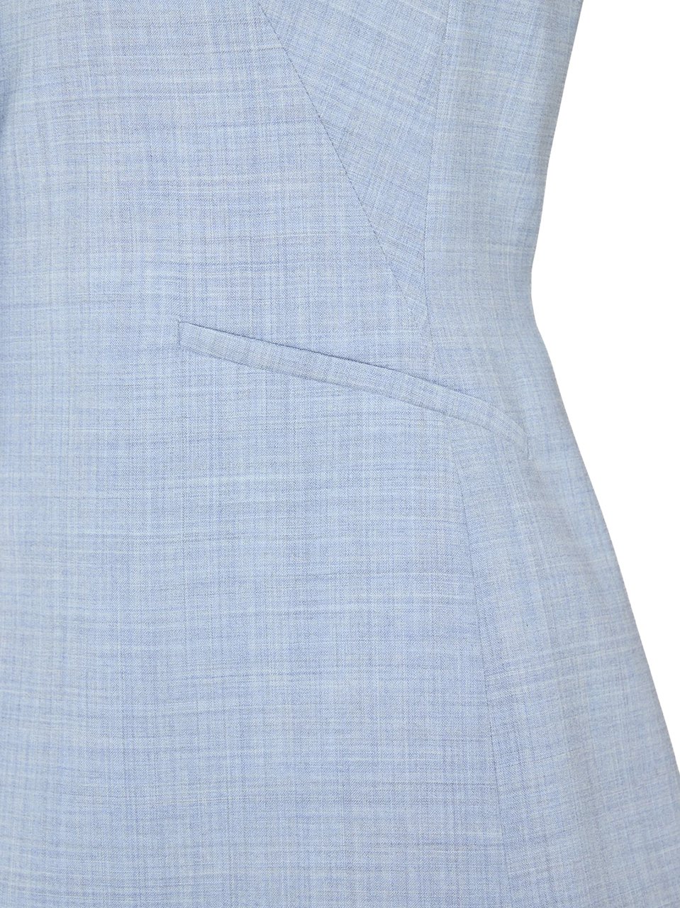 Boss Checkered Wool Button Vest Blauw