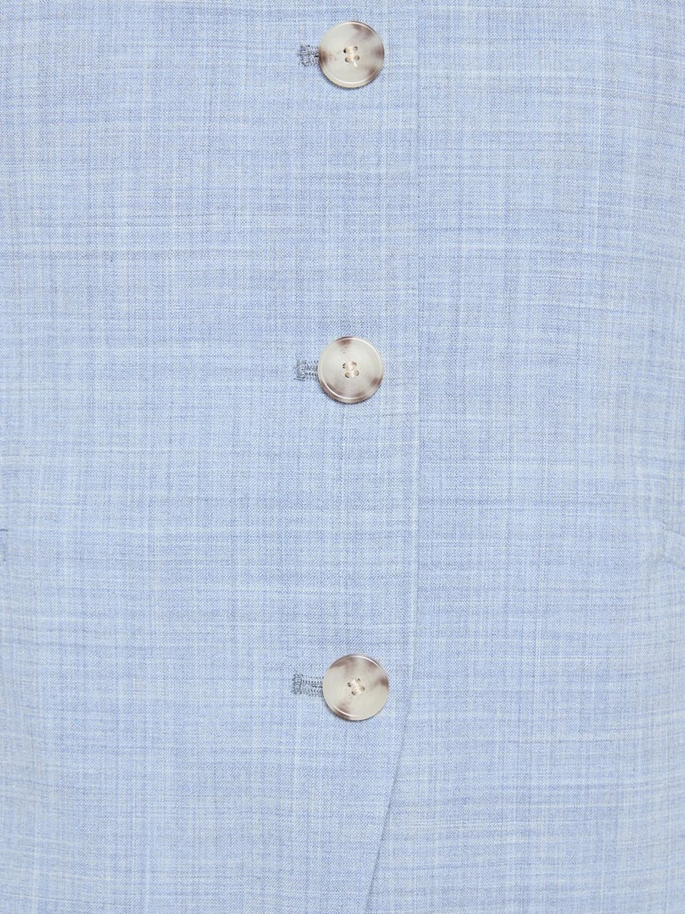 Boss Checkered Wool Button Vest Blauw