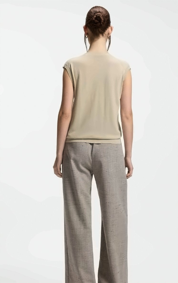 Boss Fumi Merino Wool V Neck Vest Neutraal