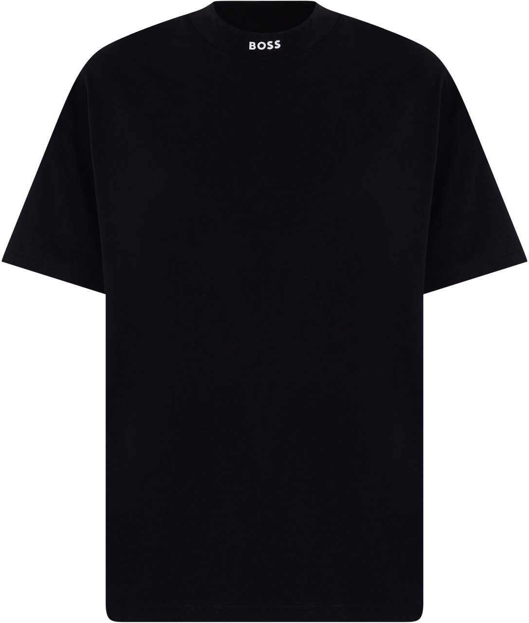 Boss Cotton t-shirt with short sleeves Zwart