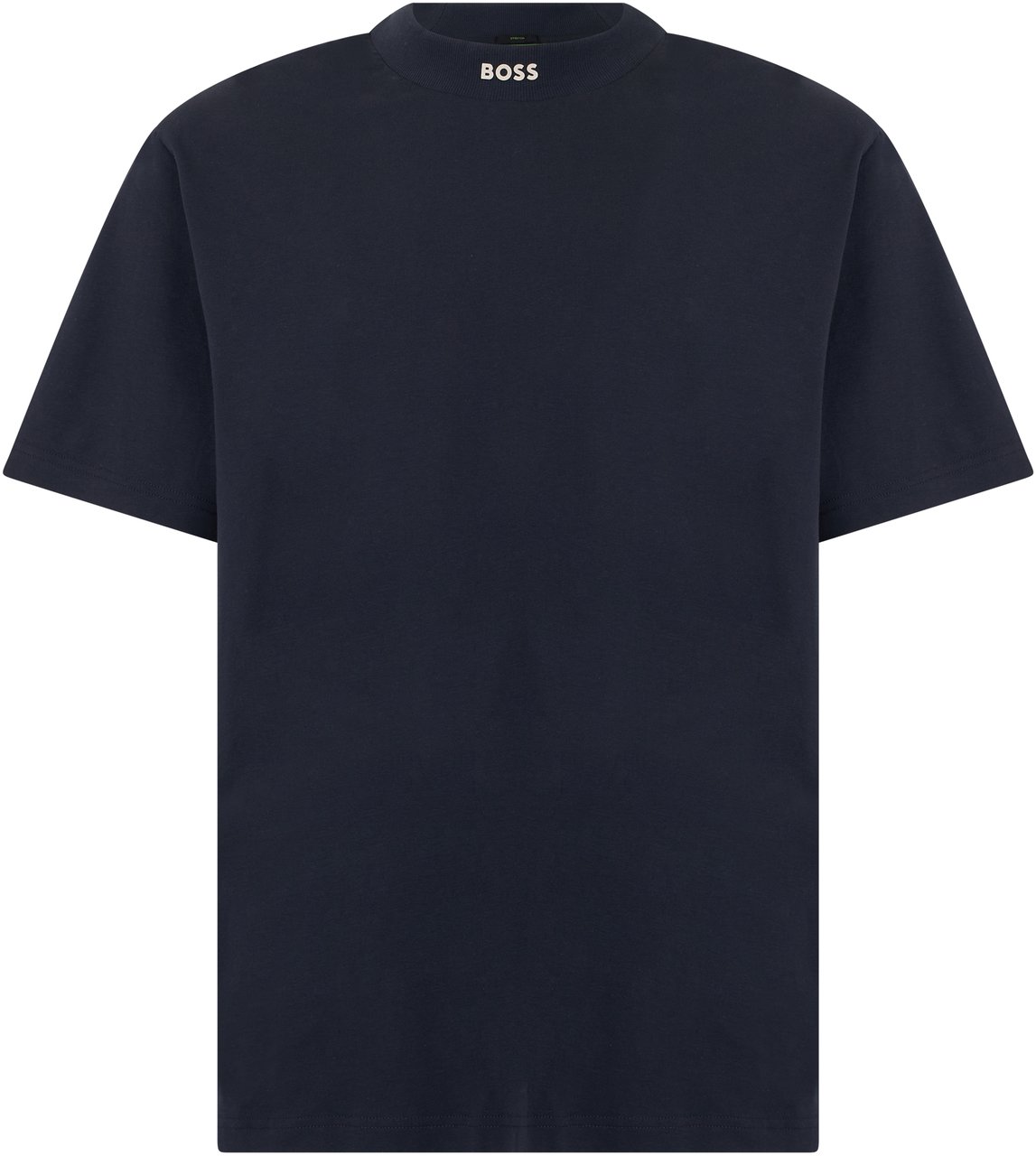 Boss Regular fit T-shirt in elastic cotton Blauw