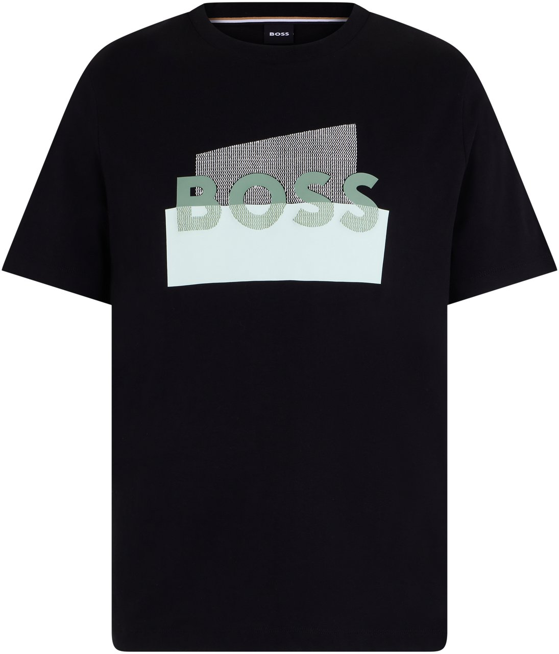 Boss Cotton t-shirt with print Zwart