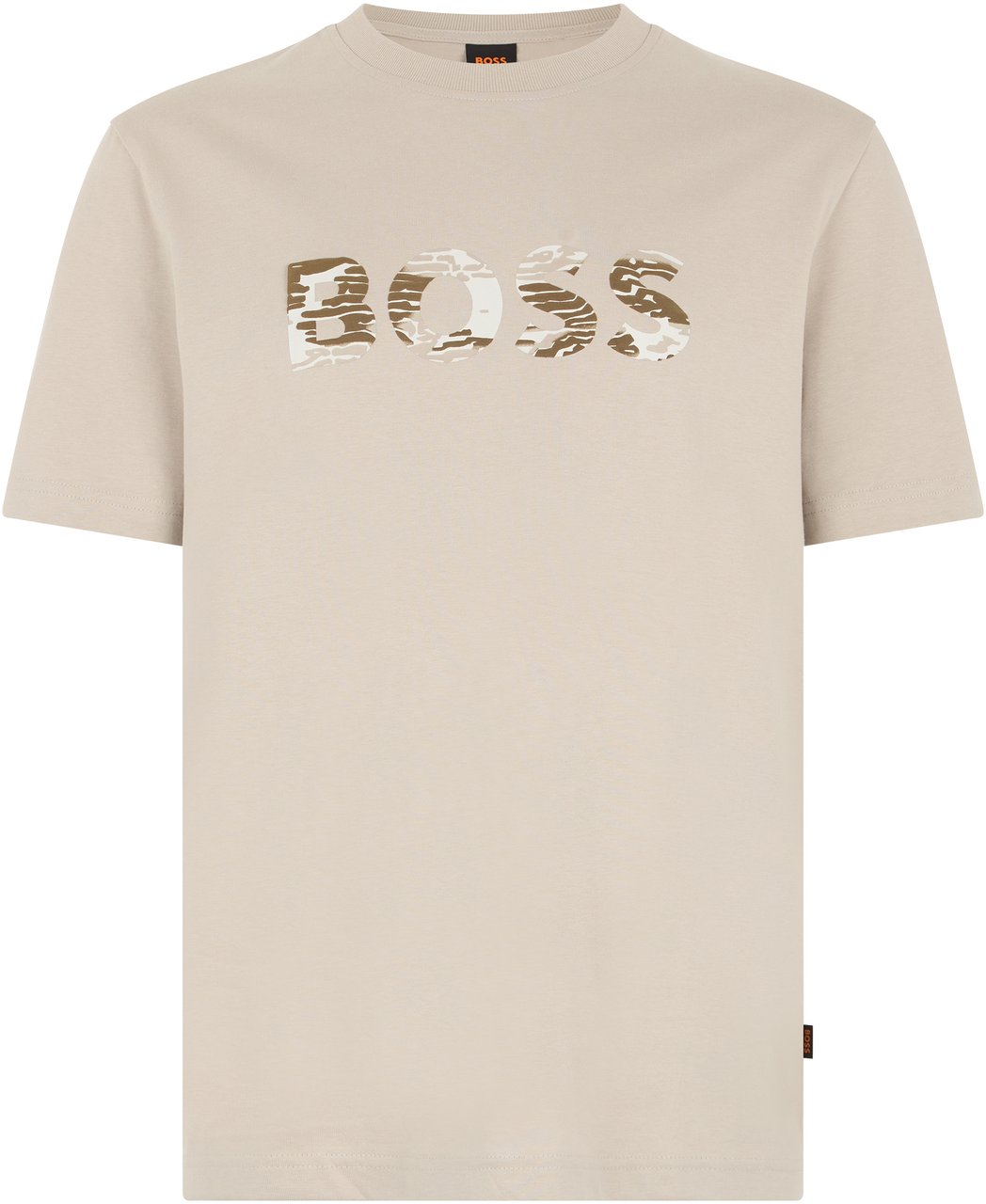 Boss Cotton t-shirt with print Beige