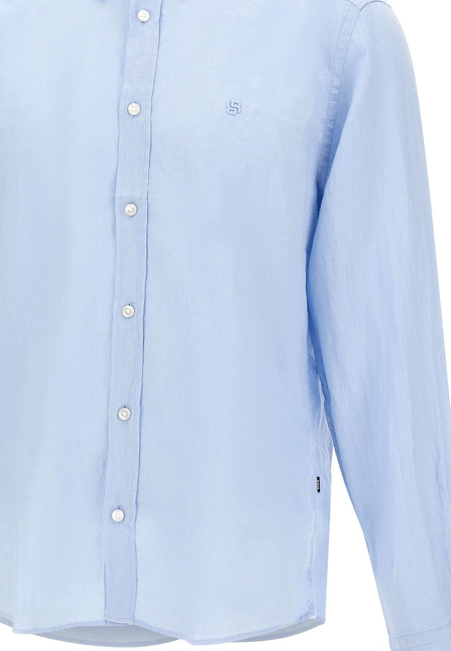 Boss Shirts Light Blue Lichtblauw