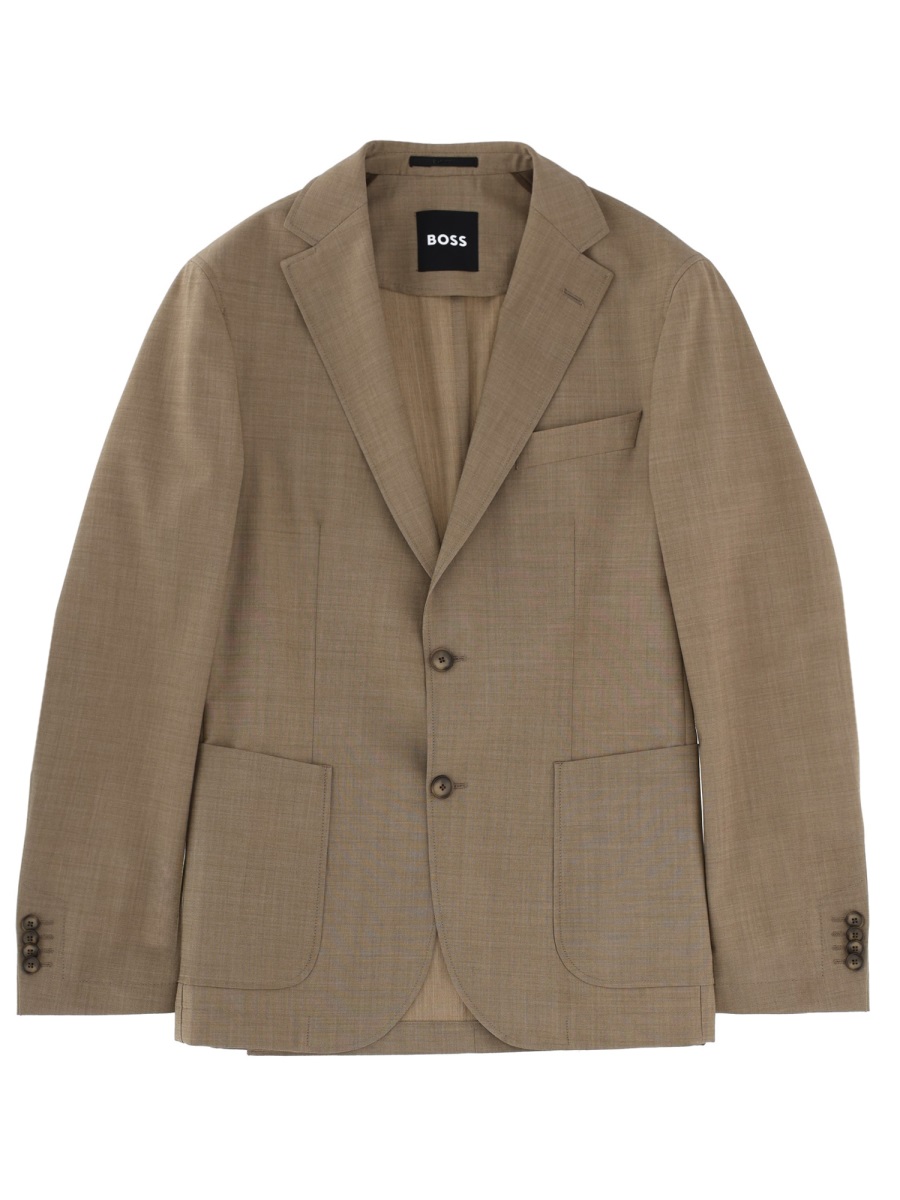 Boss P-Hanry Wool Blend Weave Blazer Neutraal