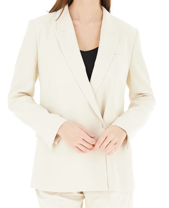 Boss Janka Db3 Peaked Lapels Snap Jacket Wit