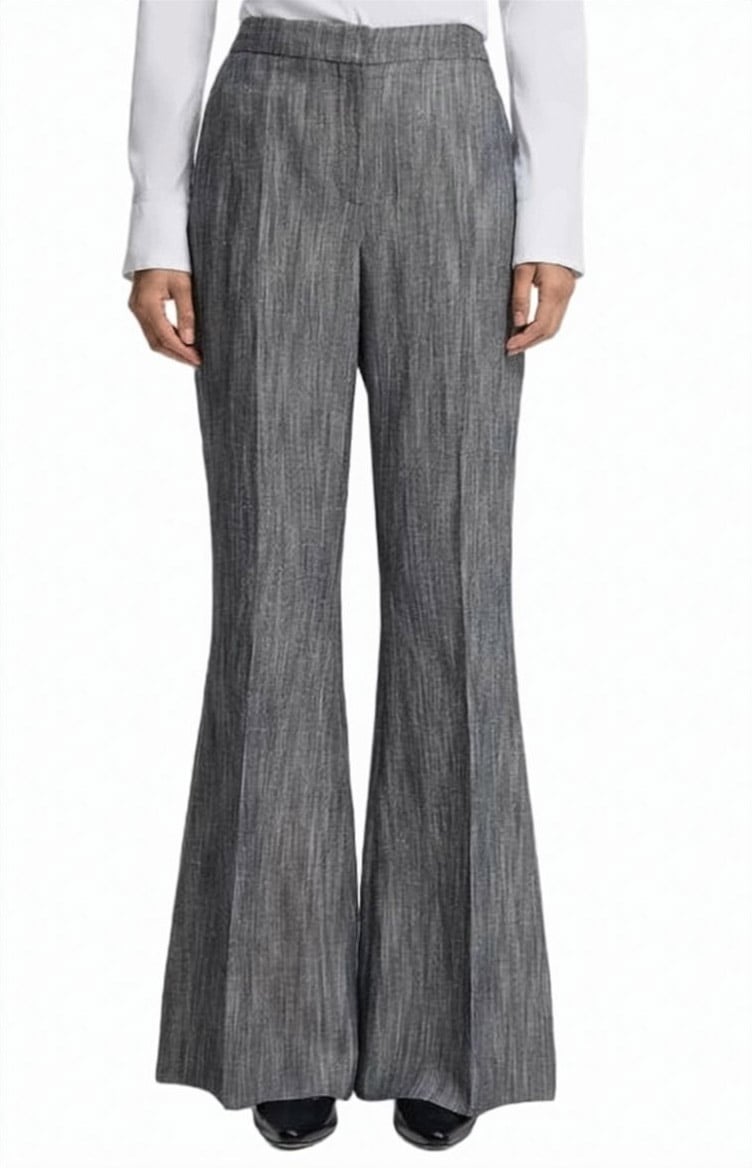 Boss Talifia Flared Leg Pleated Trousers Grijs